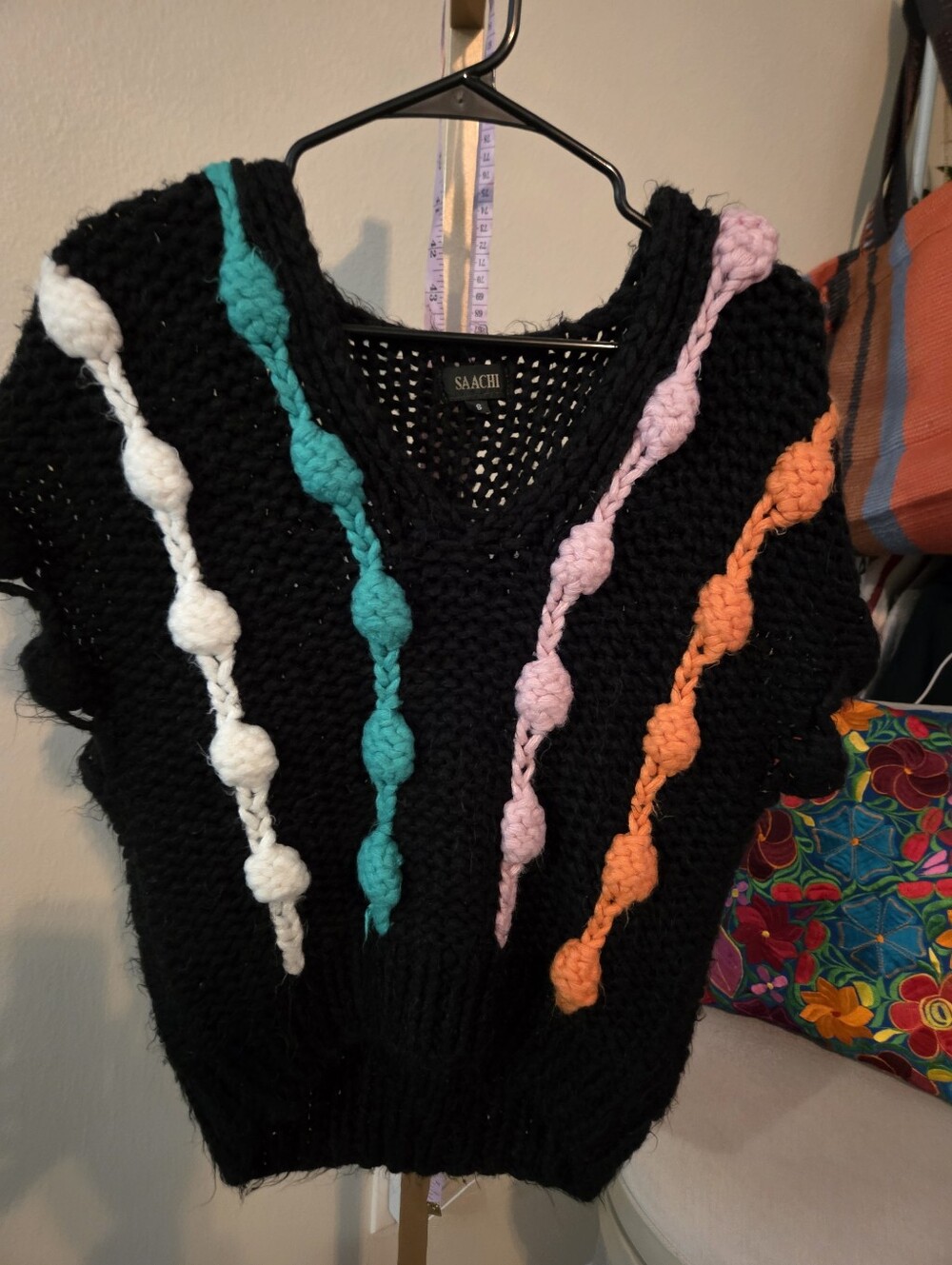 Anthropologie Saachi Multi Colored Sweater Vest Top EUC - Picture 5 of 7